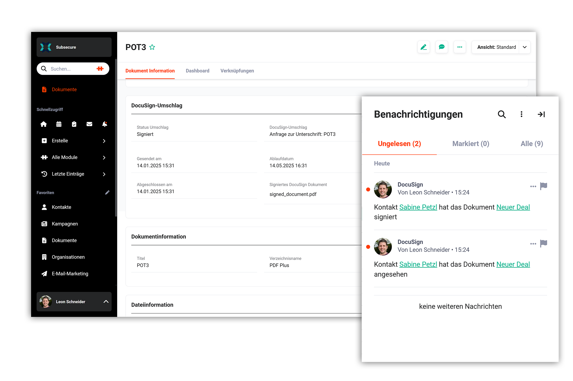 Mit brainX schließen Sie Verträge digital, rechtssicher und geräteunabhängig ab – jederzeit nachvollziehbar dank Echtzeit-Benachrichtigungen.