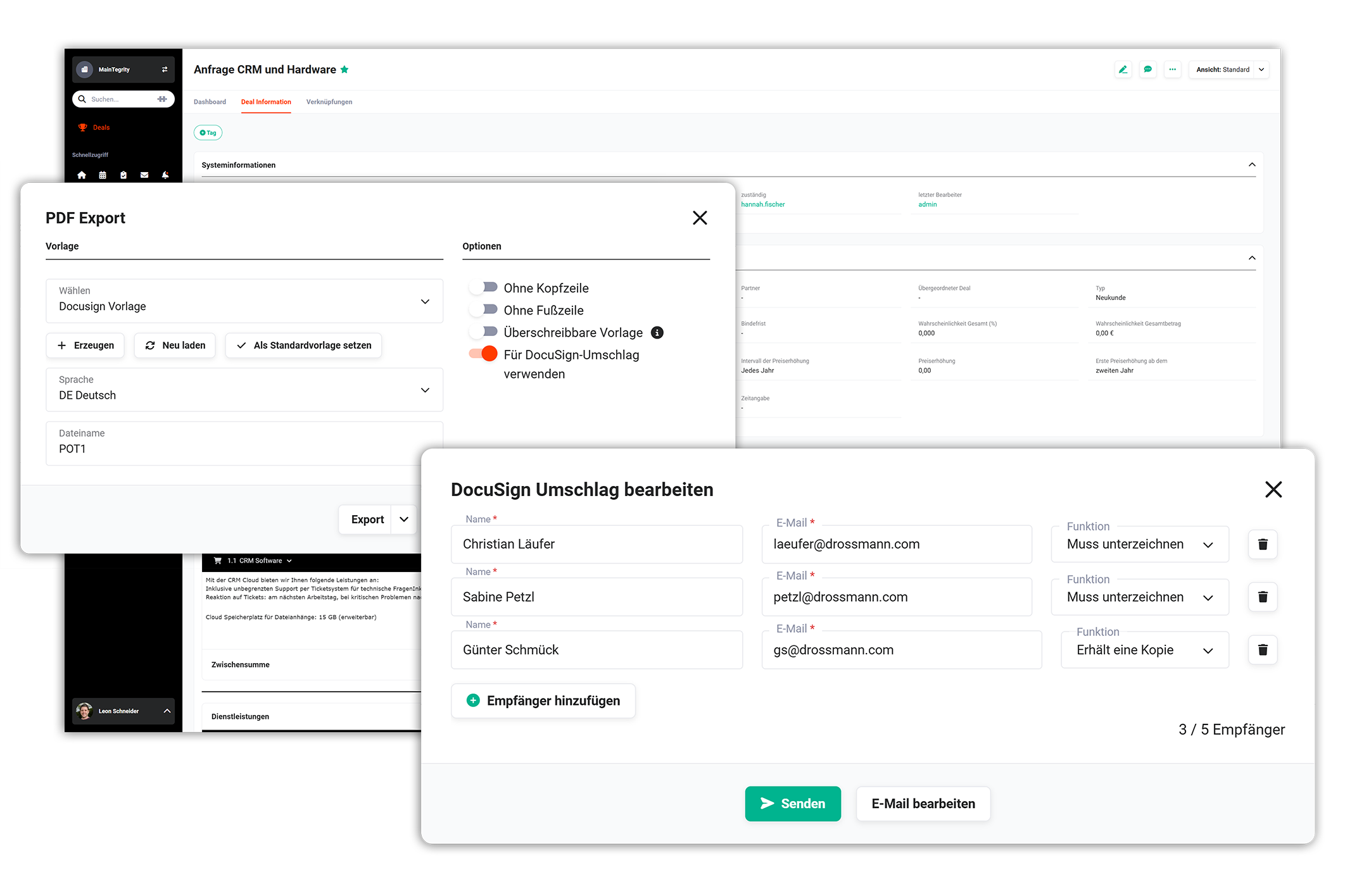Verschlanken Sie Ihre Vertragsprozesse und geben Sie Ihrem Team mehr Zeit fürs Wesentliche – dank smarter Vorlagen, flexibler Workflows und digitaler Dokumentenerstellung.
