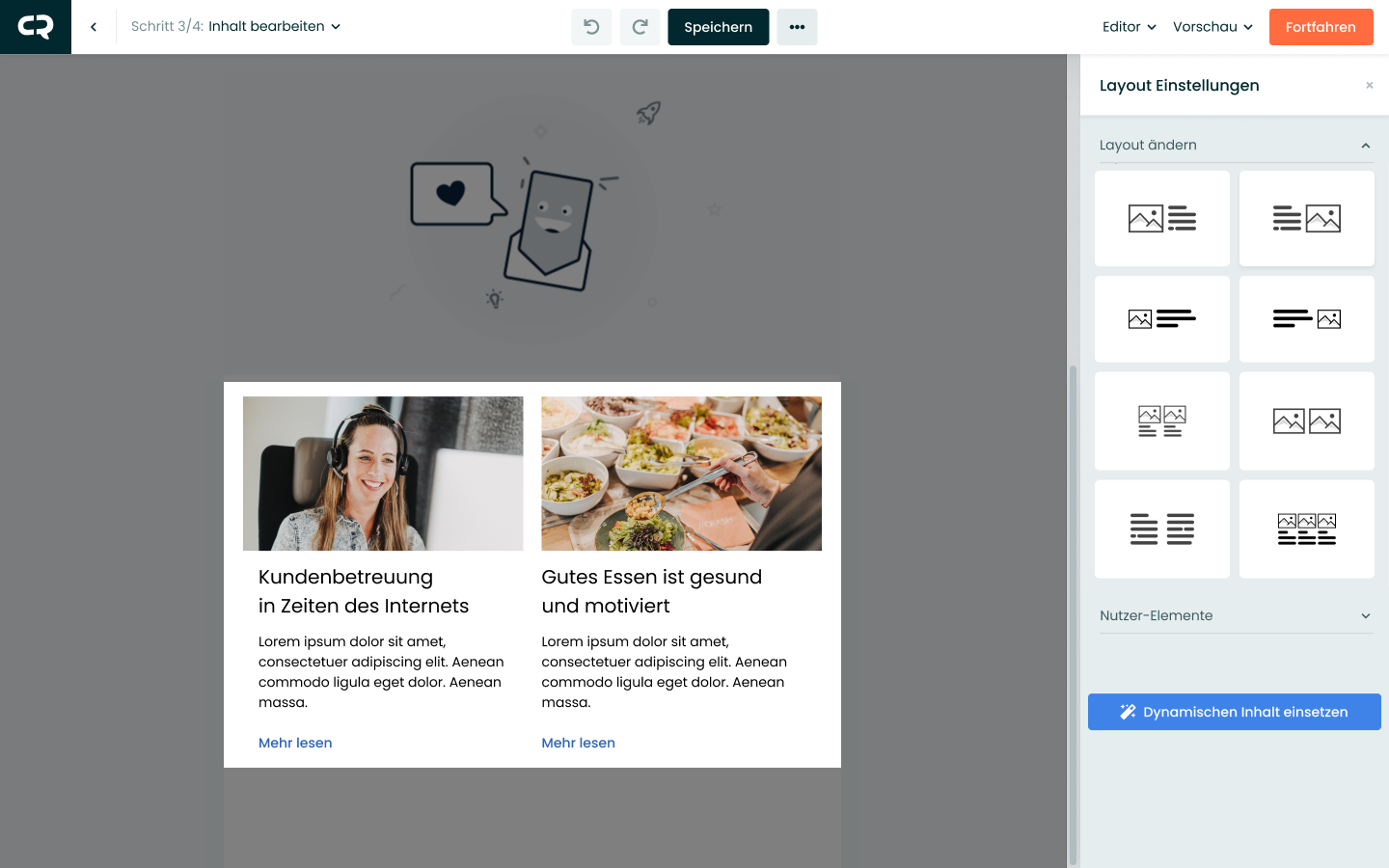 Intuitiver Drag & Drop Editor und kostenlose vorgefertigte Templates.