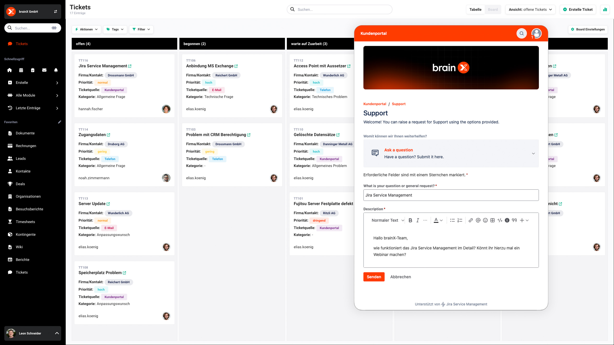 brainX Jira Service Management